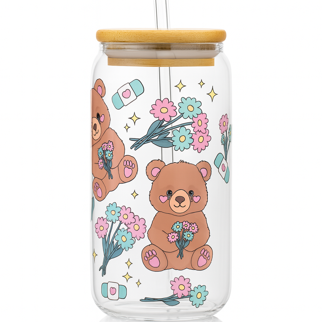 🧸 Flower Bear Glas 🧸 🧸 Flower Bear Glas 🧸