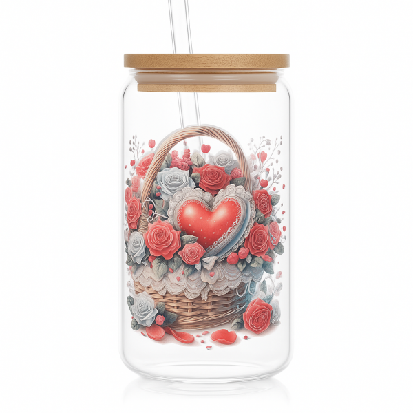 🌸 Romantic Rose Glass ❤️ 🌹 Romantic Rose Jar ❤️